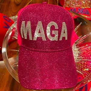 NWT MAGA President Donald Trump Rhinestone glitter Bling Hat / Cap 45th POTUS